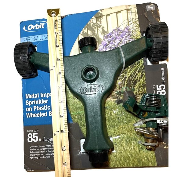 Orbit Impact Sprinkler Premium Plastic Metal Wheeled Base Coverage Up To 85 Ft - Picture 11 of 13